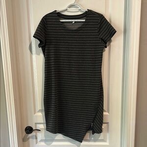 Casual Striped Asymmetrical Dress